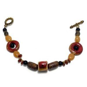 Handmade Bracelet by  Surdigirl ~ Ceramic, Aventurine Bracelet